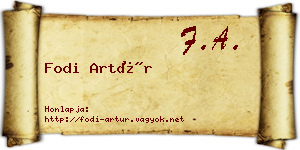 Fodi Artúr névjegykártya